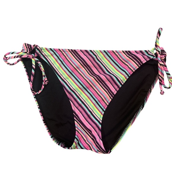 Victorias Secret Bikini Bottoms Multicolored Diagonal Stripes Womens Size Large - Picture 3 of 8